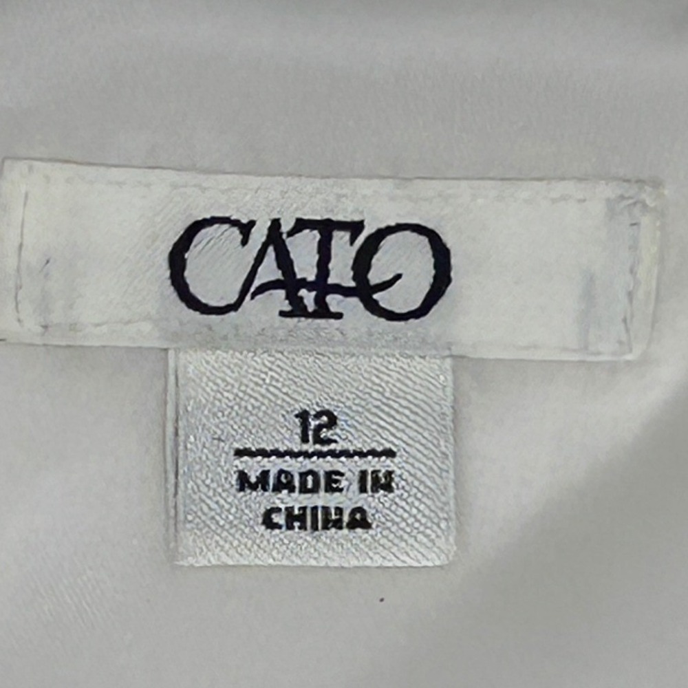 Cato Women Cream Linen Blend Sequin Beaded V-Neck Shift Dress Size 12 Sleeveless - Picture 8 of 8
